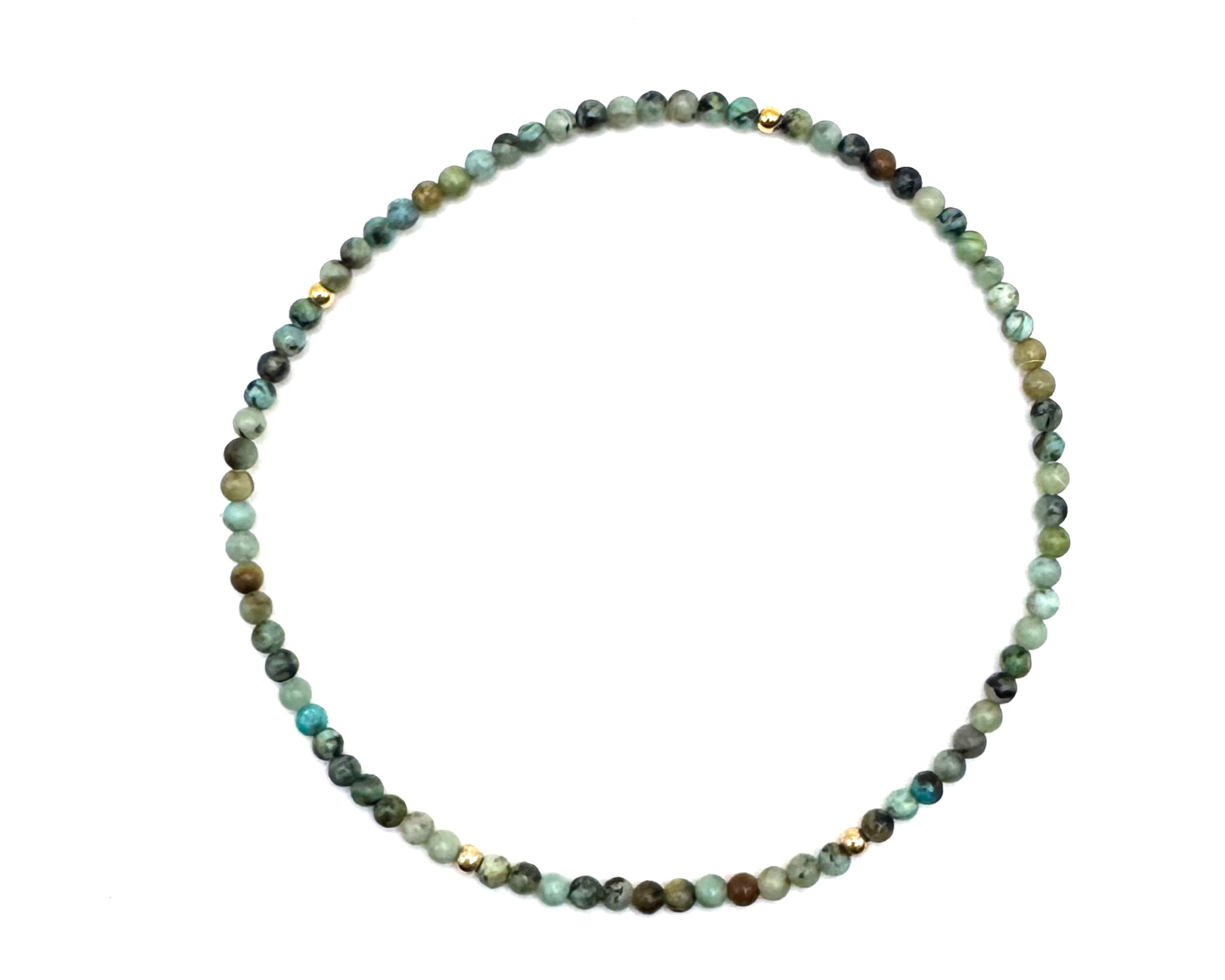 armband met afrikaans turkoois en goldfilled kraaltjes