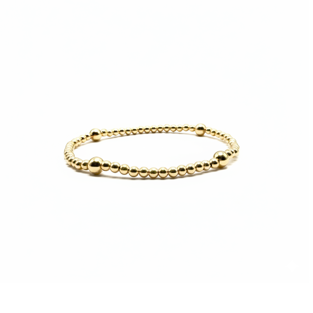 basic armbandje goldfilled 3mm met 5mm kralen