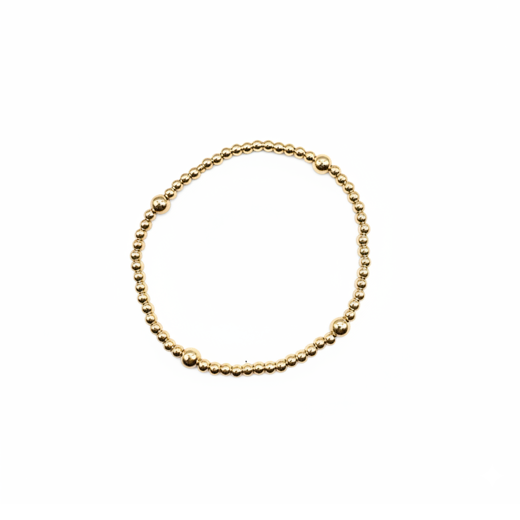 basic armbandje goldfilled 3mm met 5mm kralen
