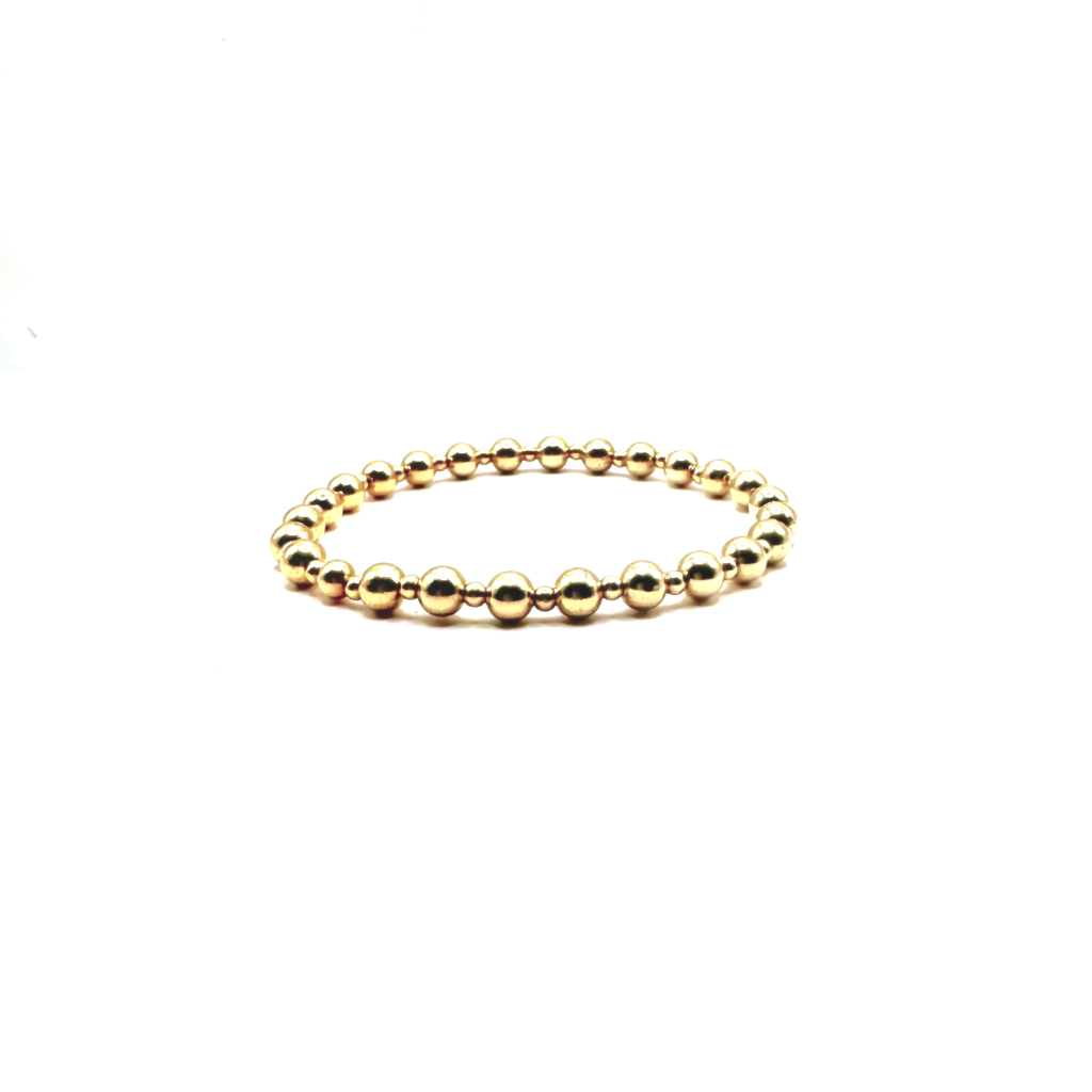 basic armbandje goldfilled 2.5mm en 5 mm kralen