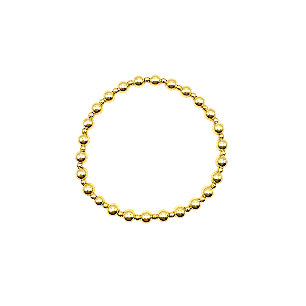 basic armbandje goldfilled 2.5mm en 5 mm kralen