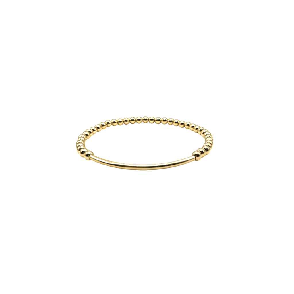 armband met goldfilled tube en kralen van 4mm