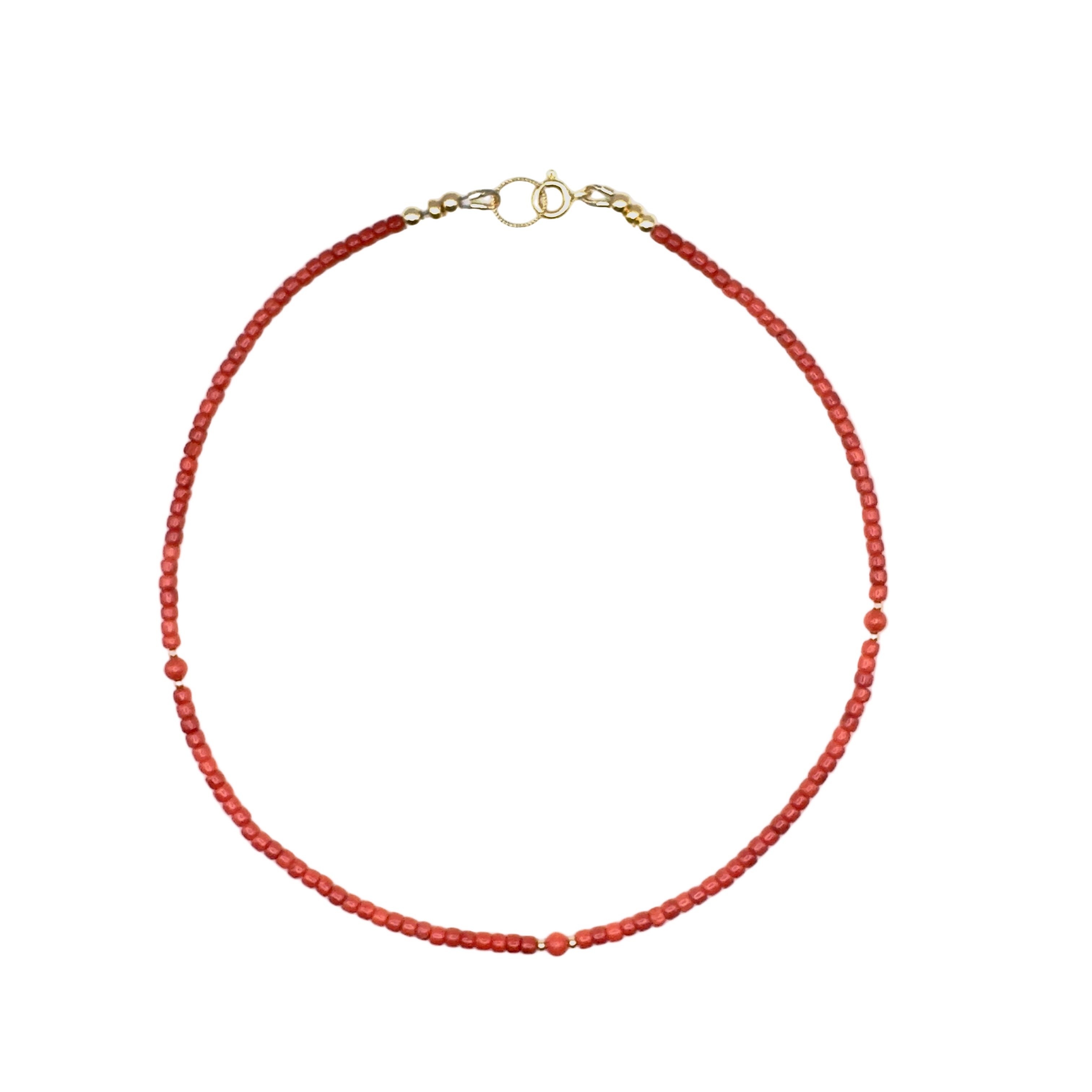 ketting van koraal en goldfilled kralen