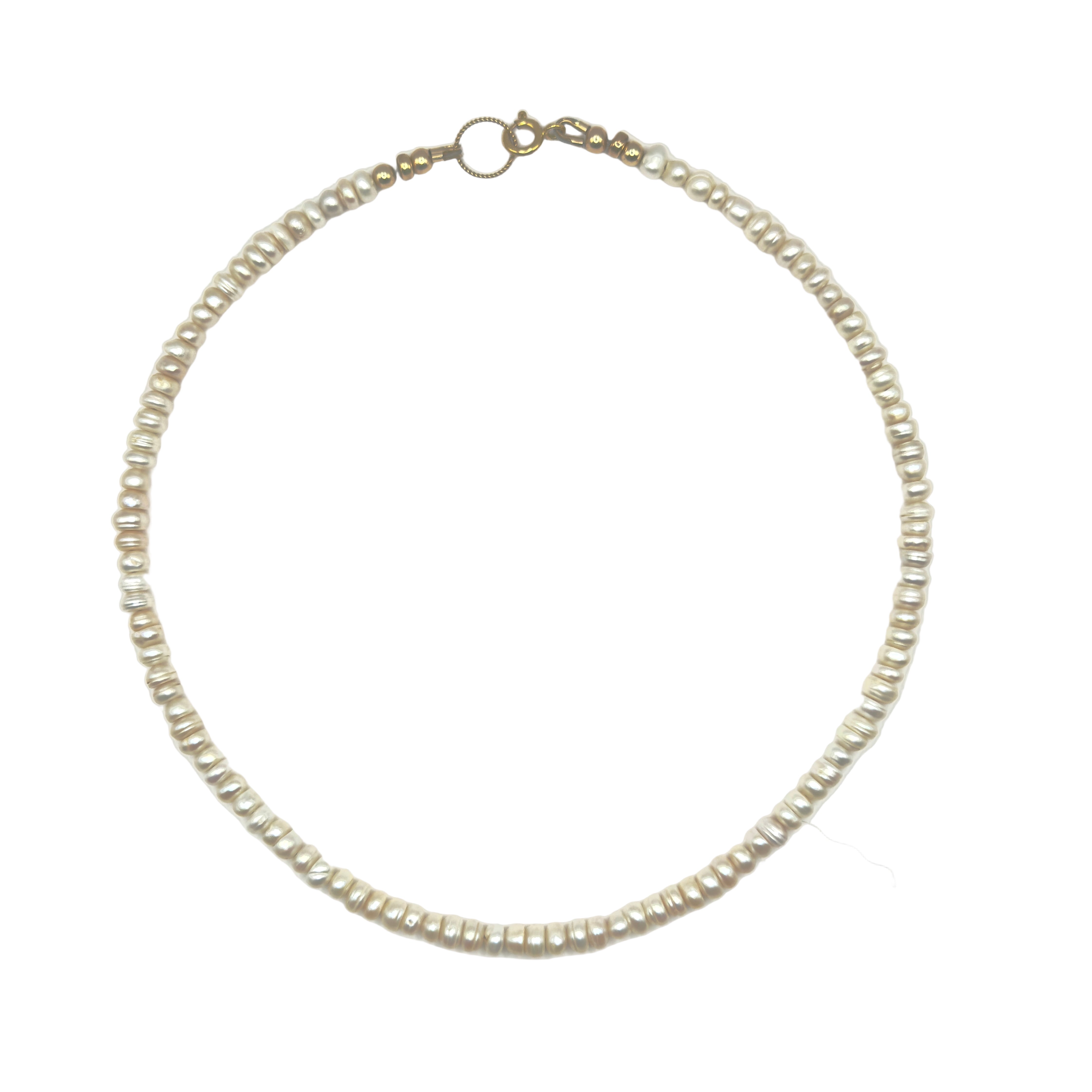 ketting van zoetwaterparel discs en goldfilled of sterling zilveren sluiting