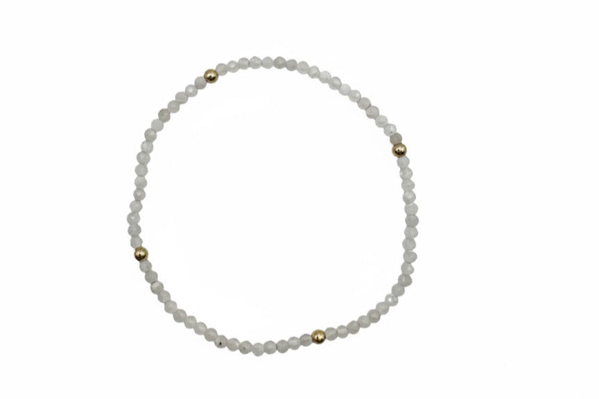 armband met maansteen en goldfilled kraaltjes