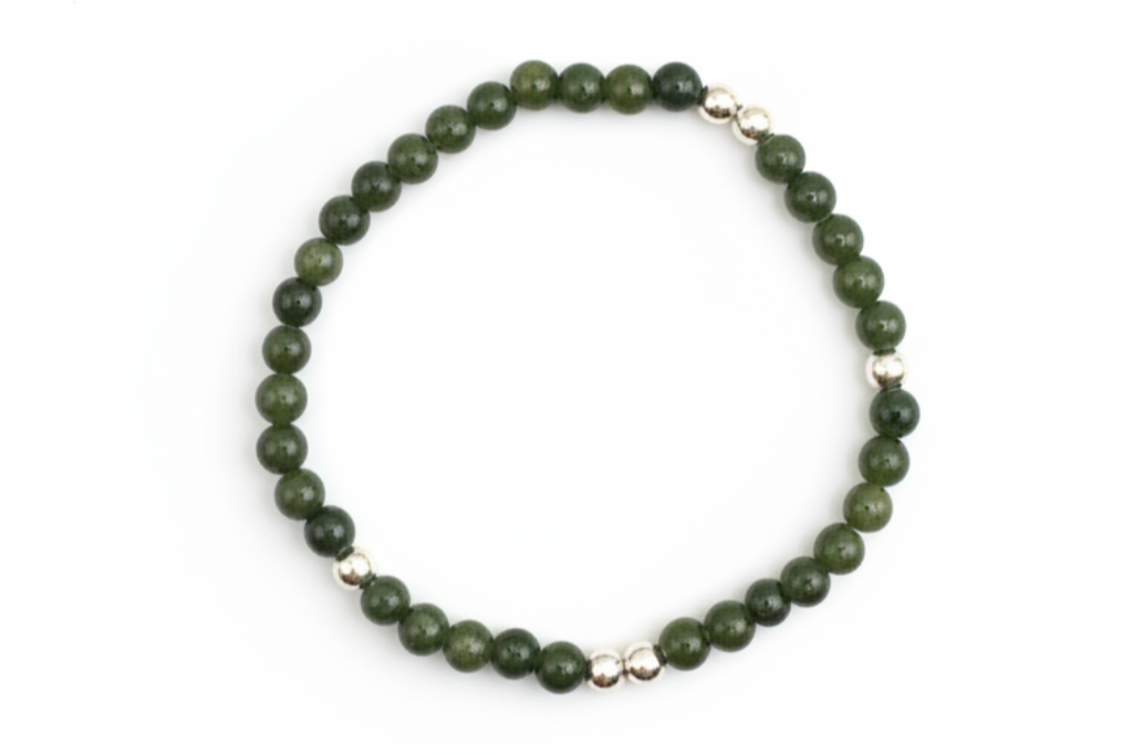 armband van marmer en sterling zilveren kralen