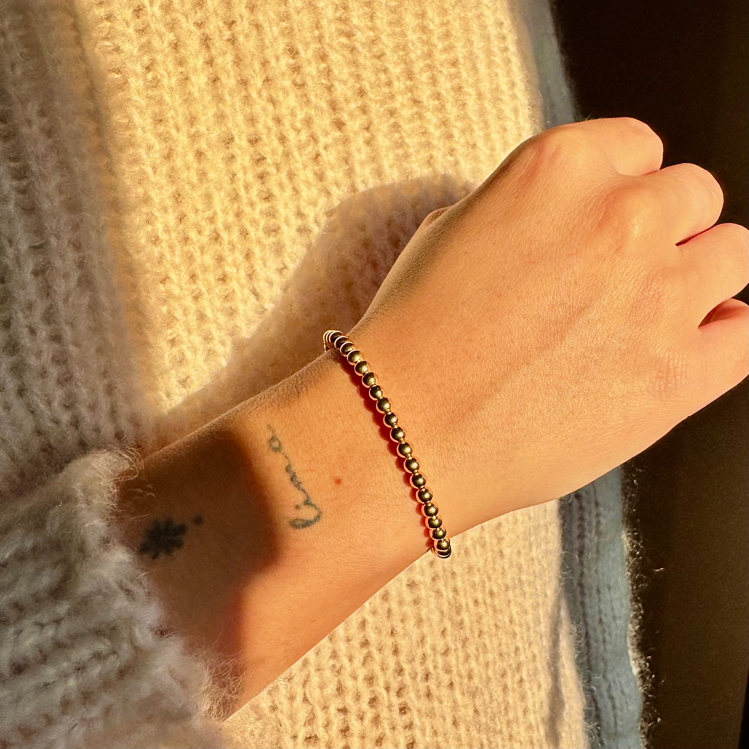 basic armband van goldfilled 3mm kralen