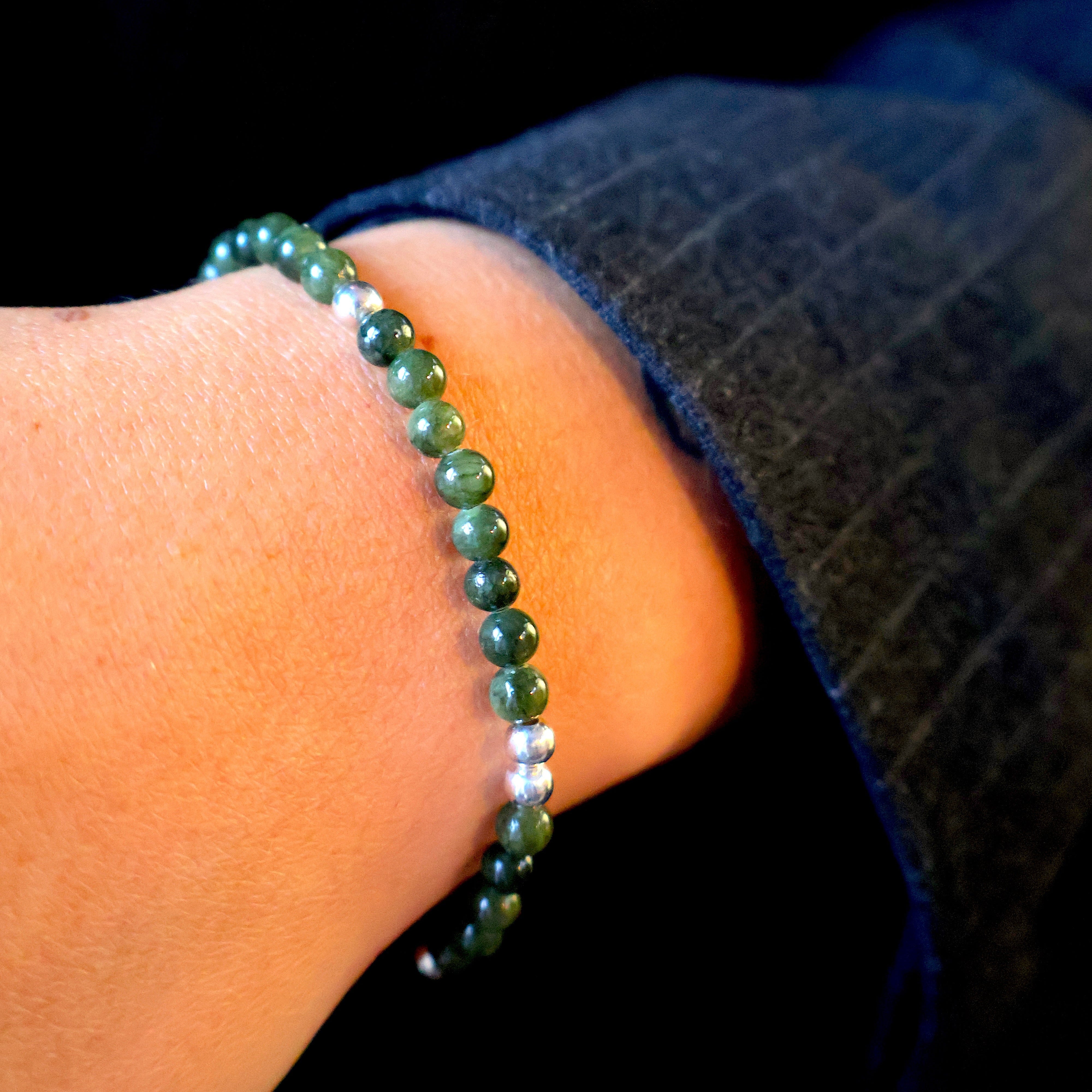 armband van marmer en sterling zilveren kralen