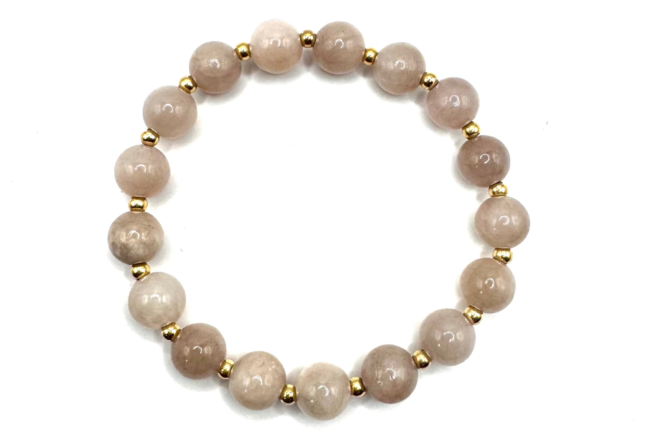 armband van marmer en calciet met goldfilled kralen