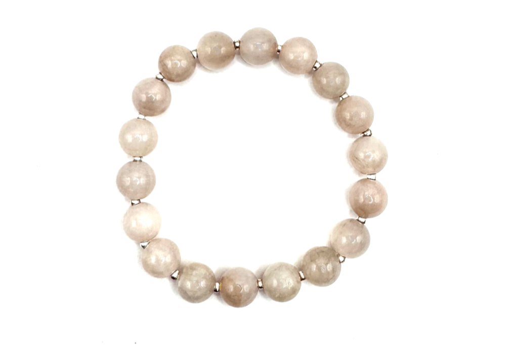 armband van marmer calciet en sterling zilveren kraaltjes