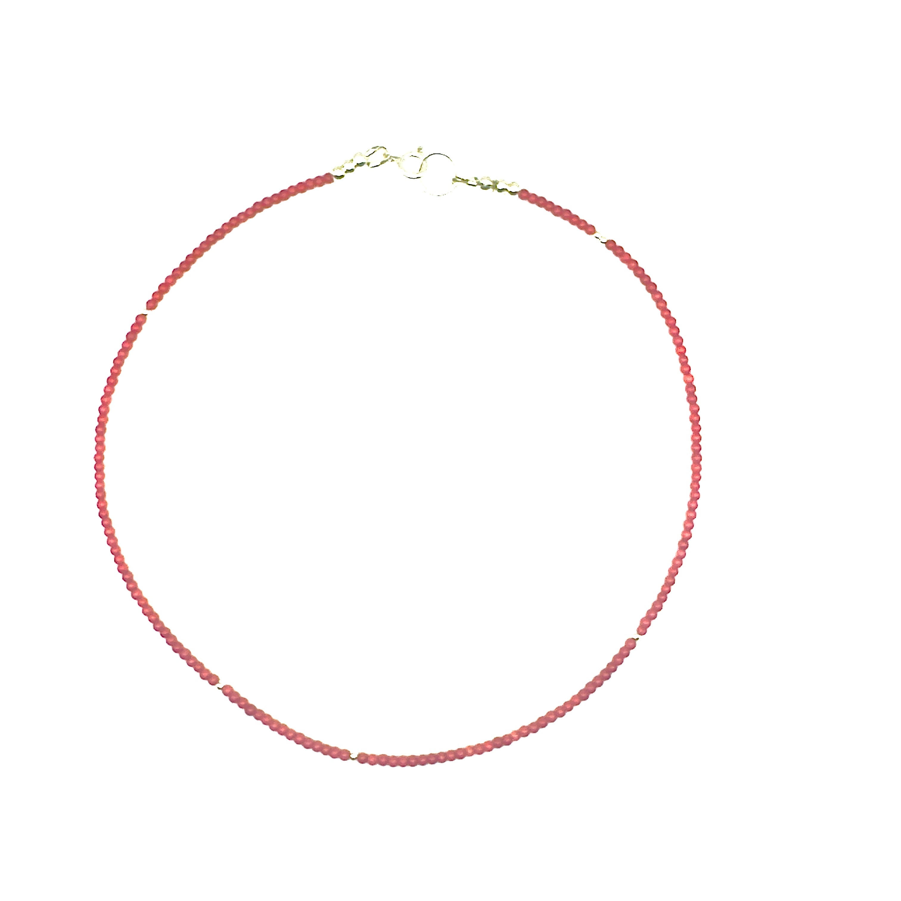 fijne ketting van koraal en goldfilled kralen