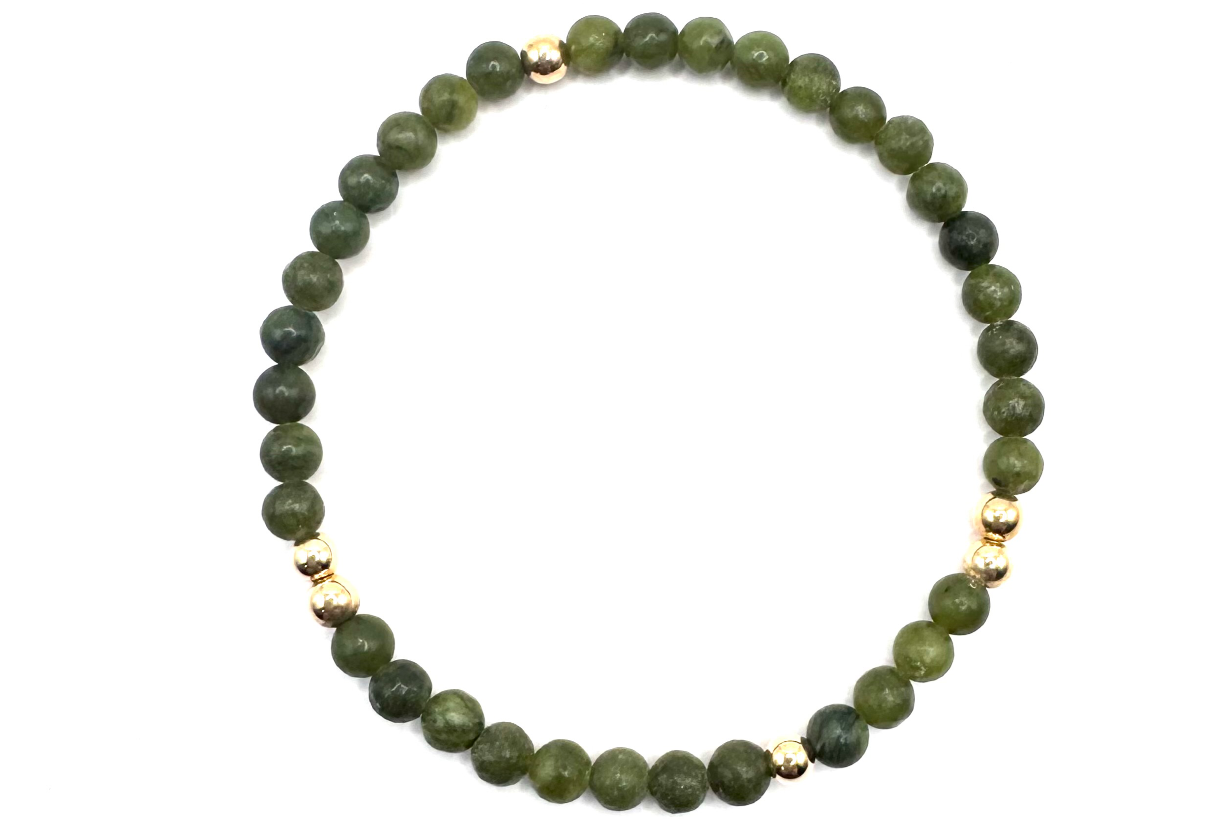 armband serpentijn en goldfilled kralen