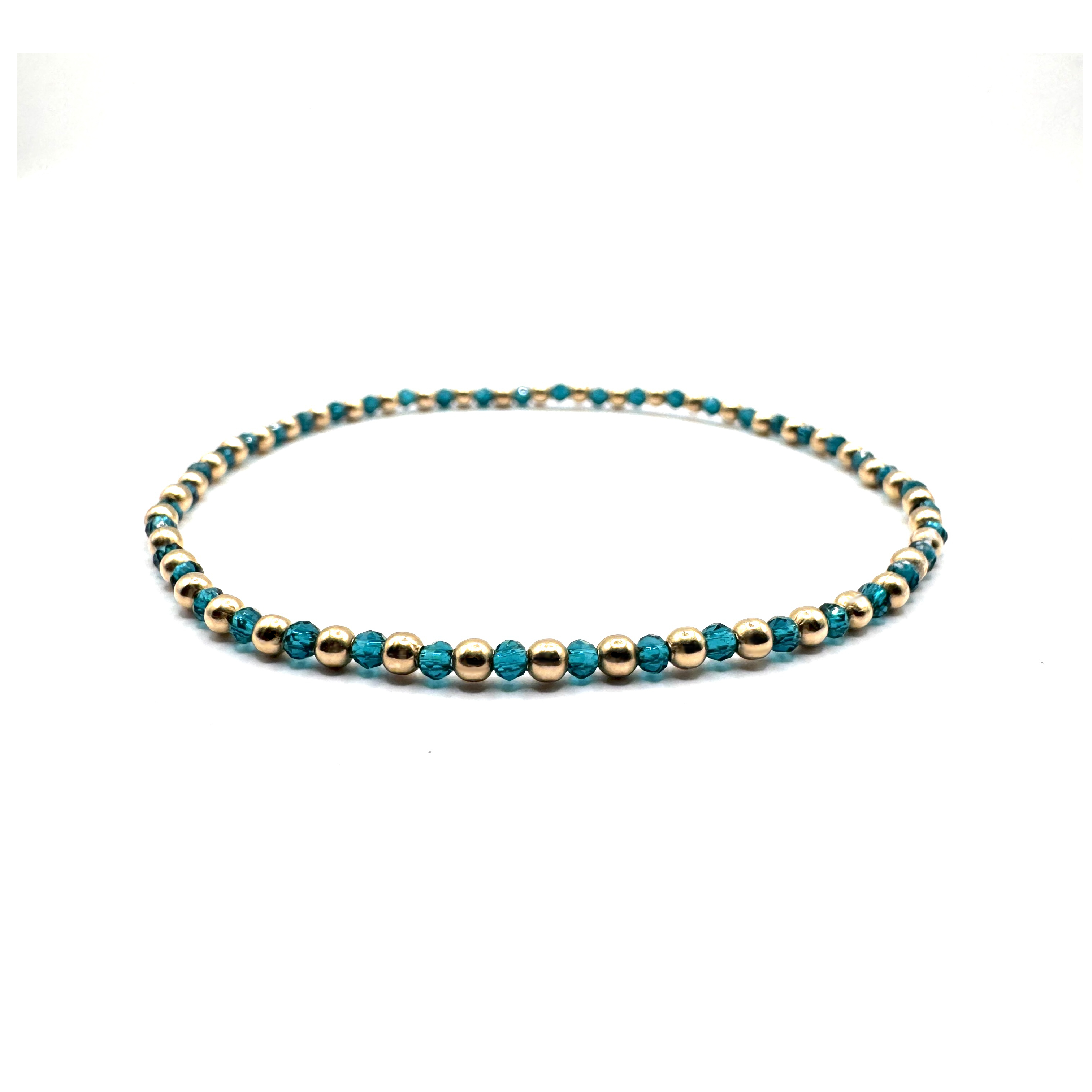 blauwe spinel & goldfilled