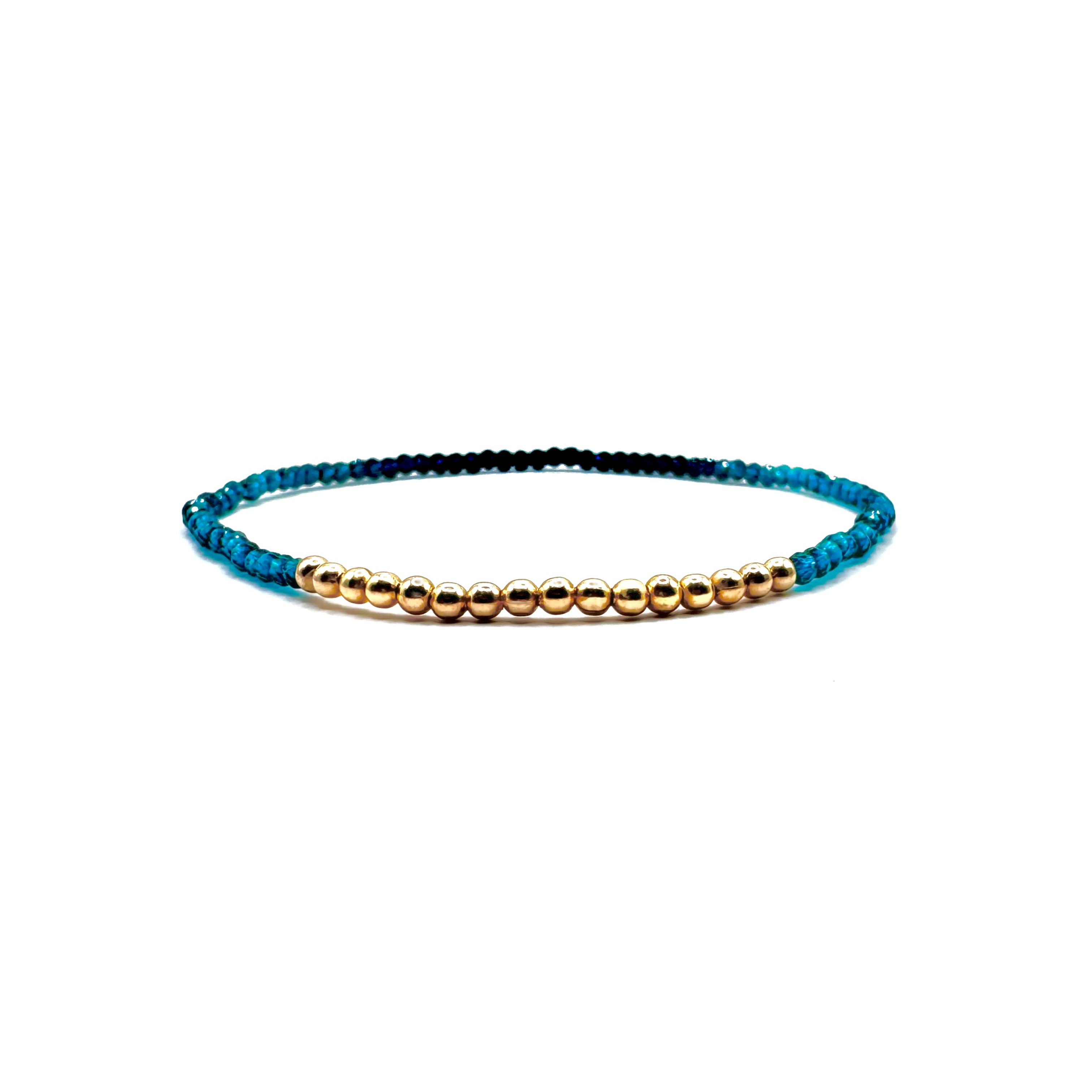 blauwe spinel & goldfilled