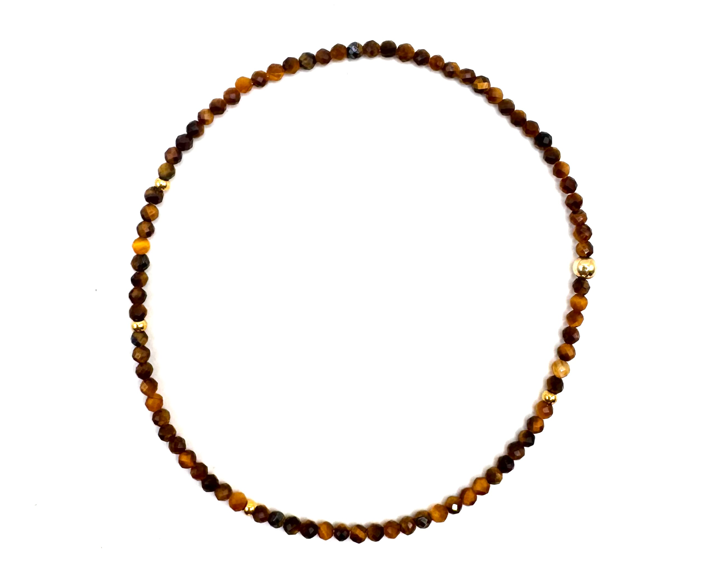 armbandje met tijgeroog facet en goldfilled kraaltjes