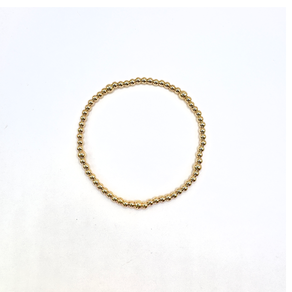 basic armbandje goldfilled 3mm met 4 mm kralen