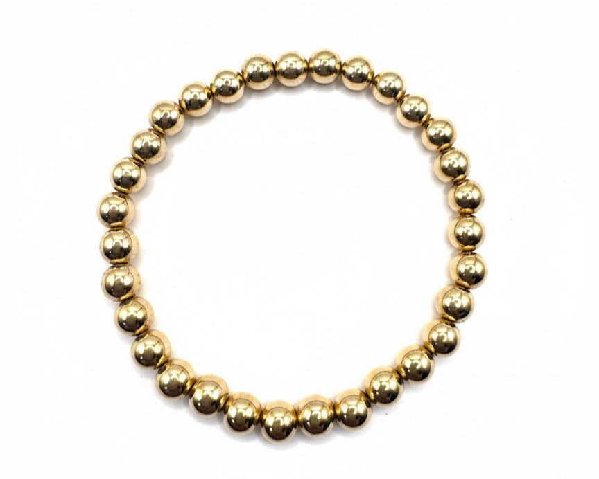 basic armband  van  goldfilled 6mm kralen