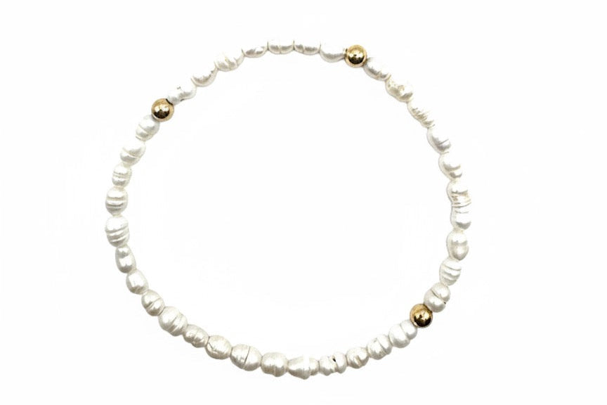 armband van zoetwaterparel en goldfilled kralen