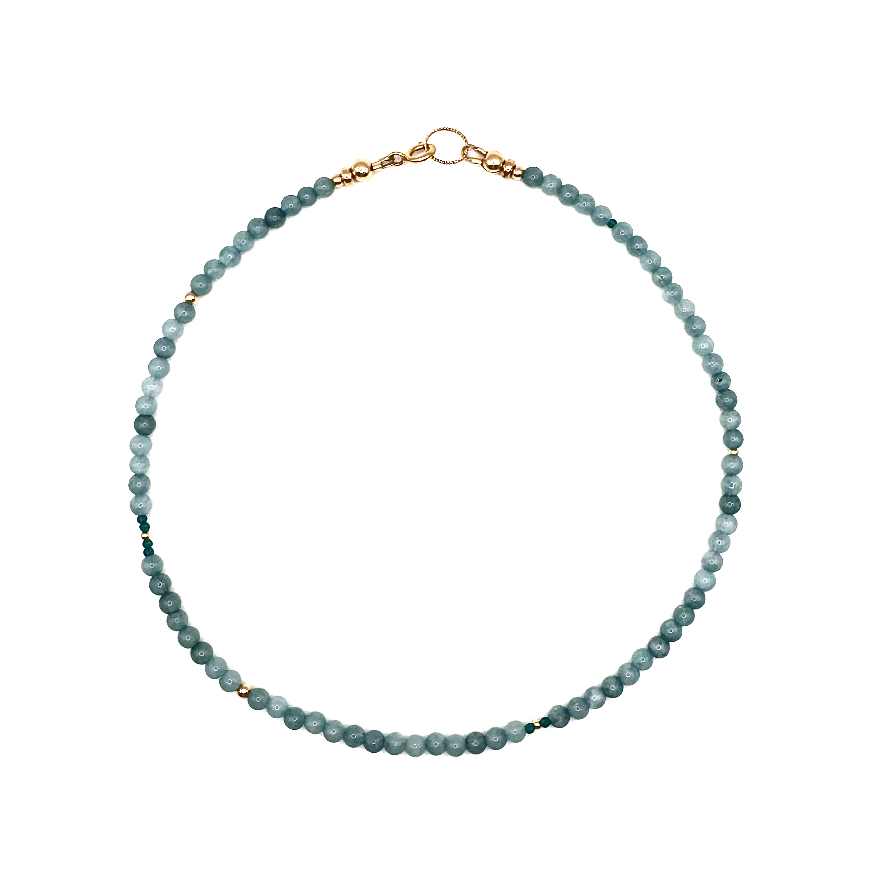 ketting van chalcedoon en goldfilled kralen