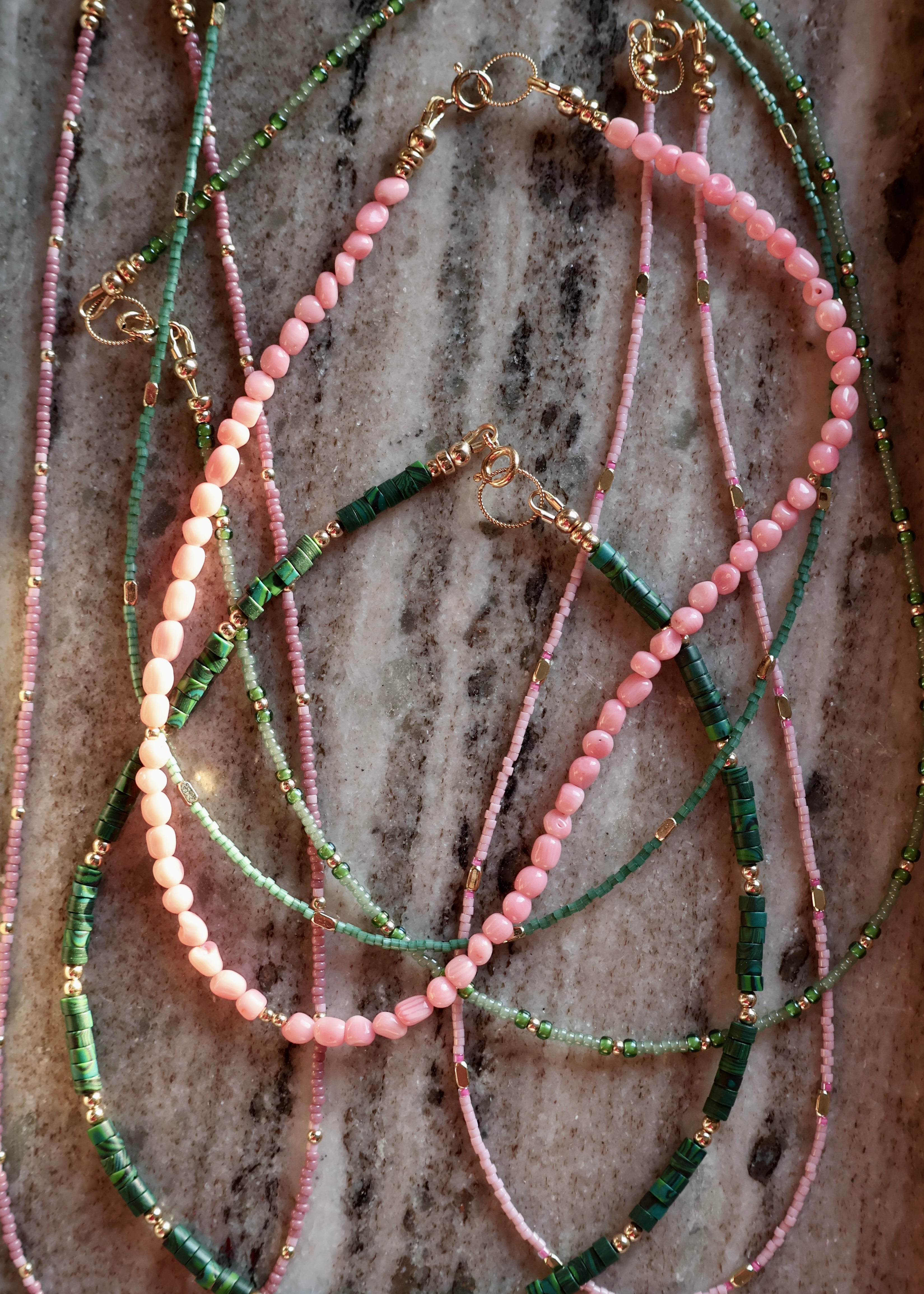 roze koraal & goldfilled