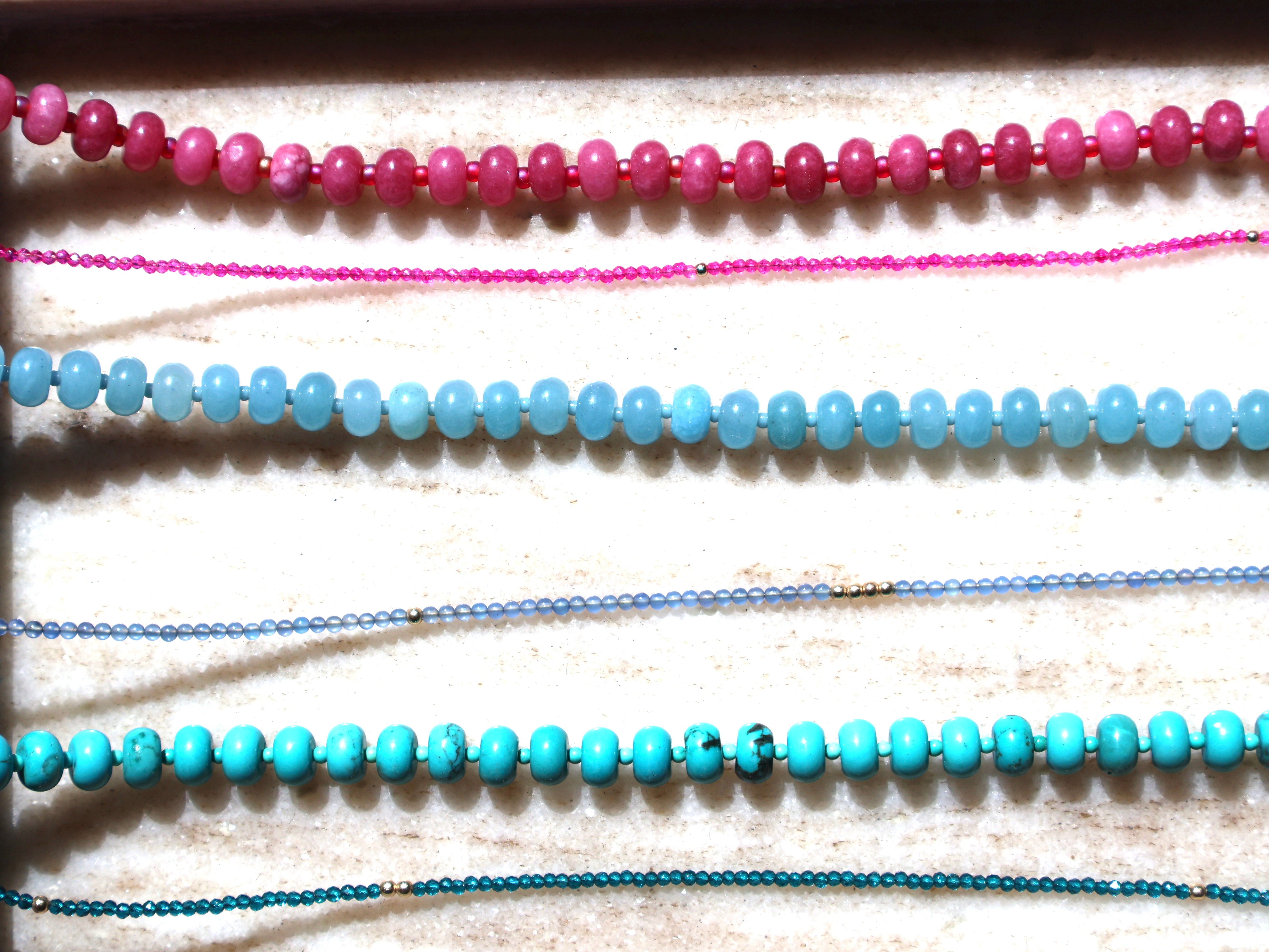 blauwe jade & goldfilled