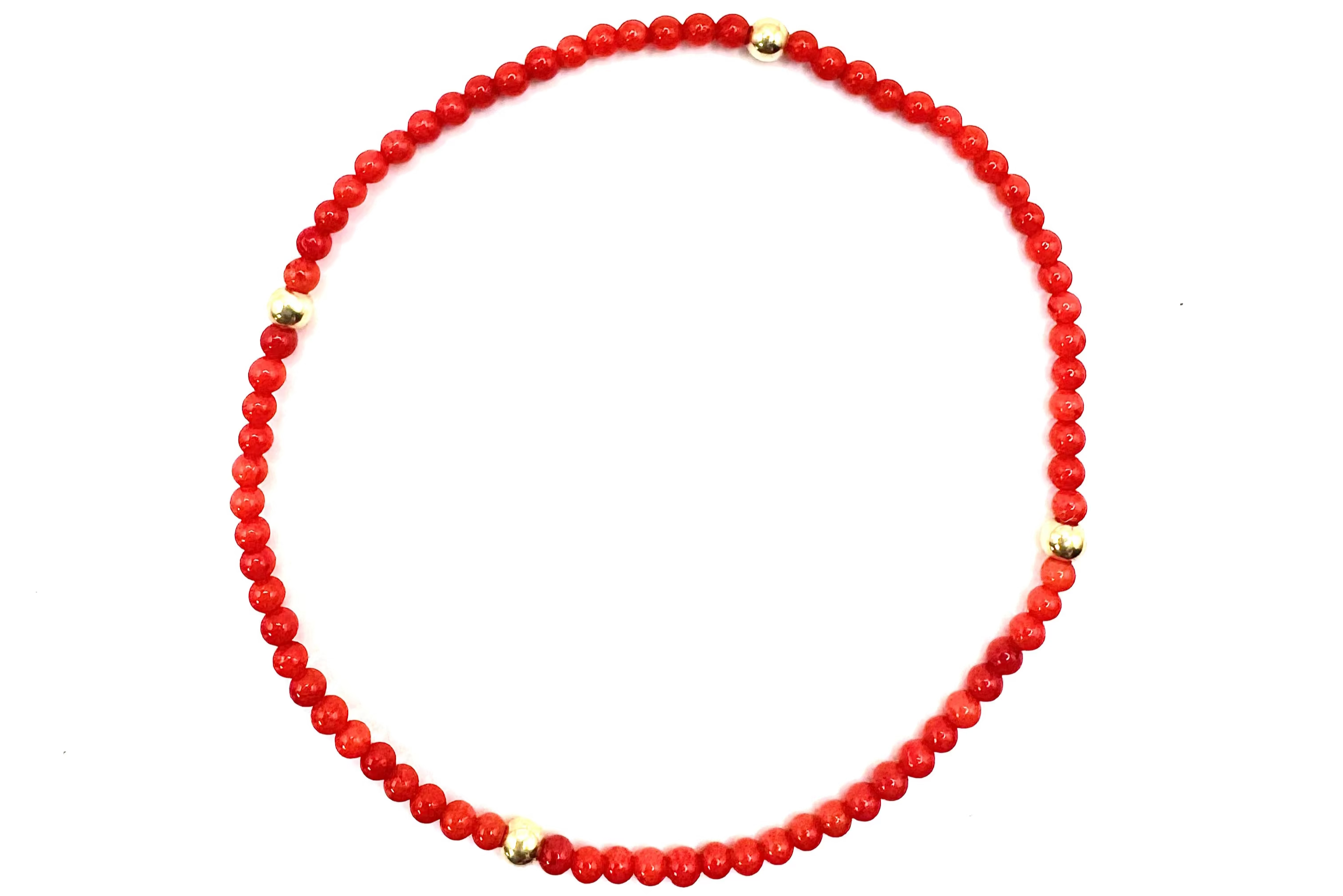 armband met bloedkoraal  en goldfilled kraaltjes