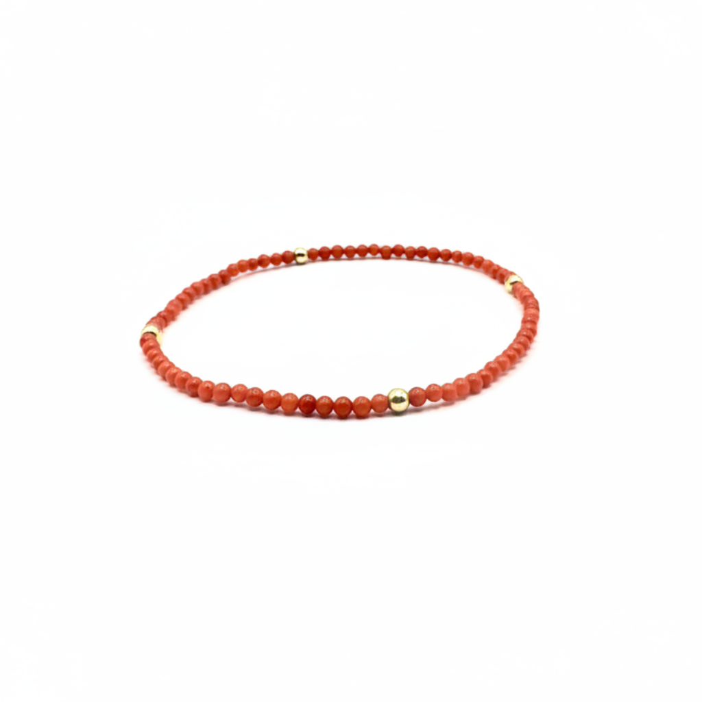 armband met bloedkoraal  en goldfilled kraaltjes
