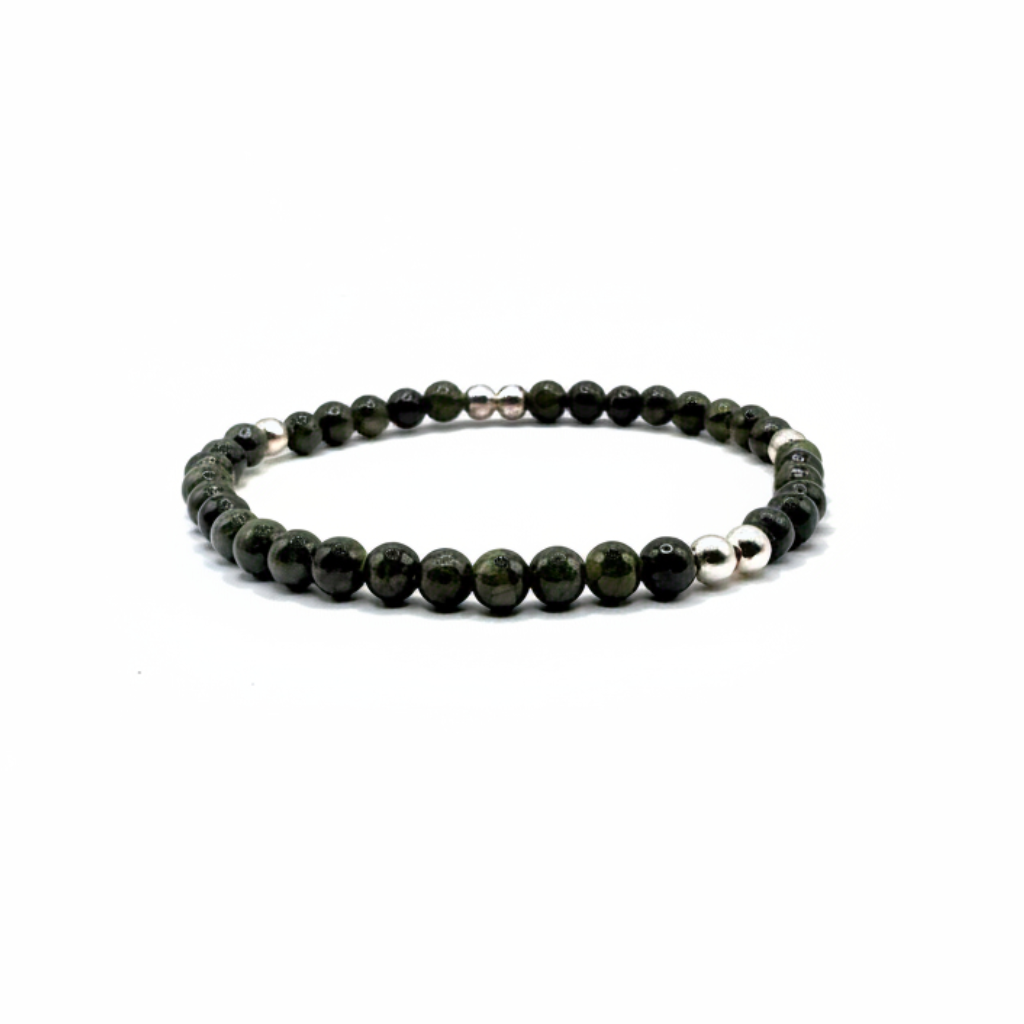 armband van marmer en sterling zilveren kralen