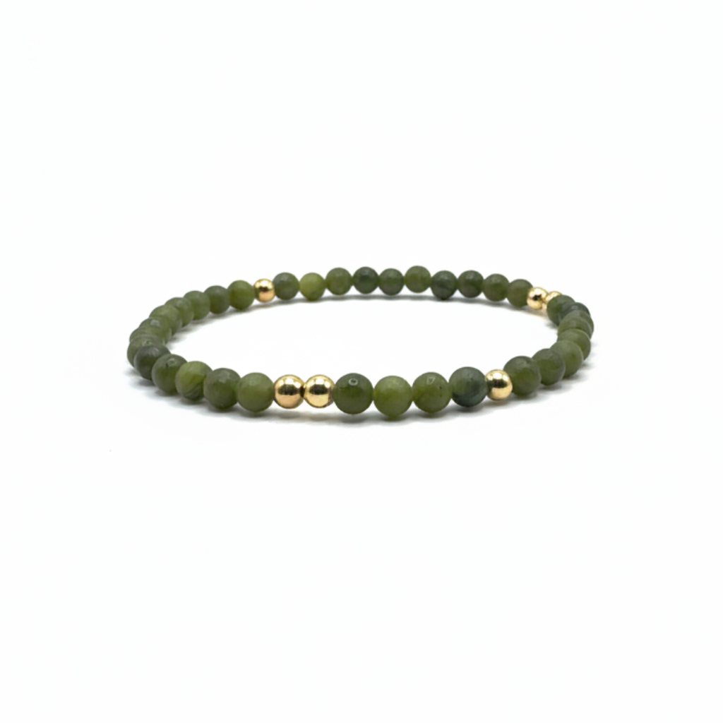 armband serpentijn  en goldfilled kralen