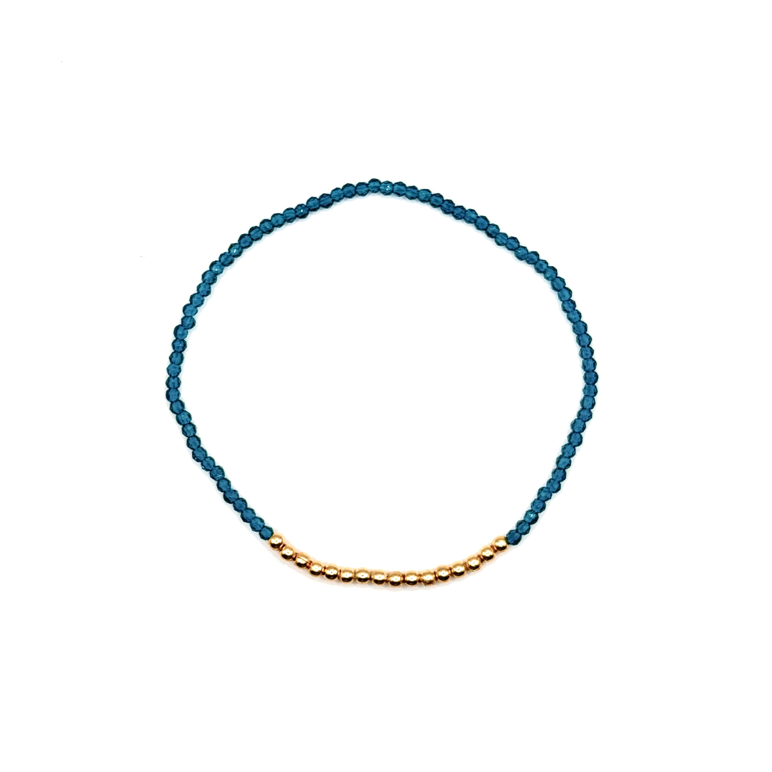 blauwe spinel & goldfilled