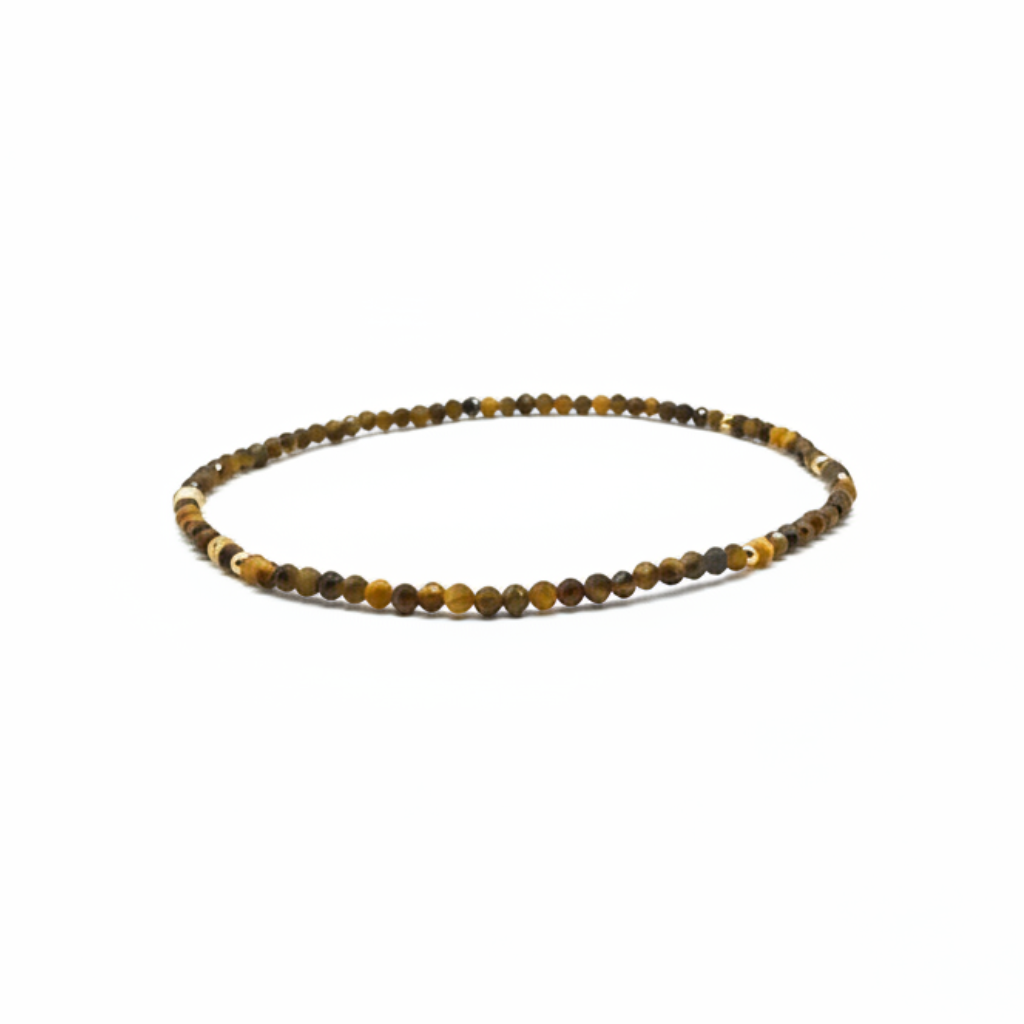 armbandje met tijgeroog facet en goldfilled kraaltjes