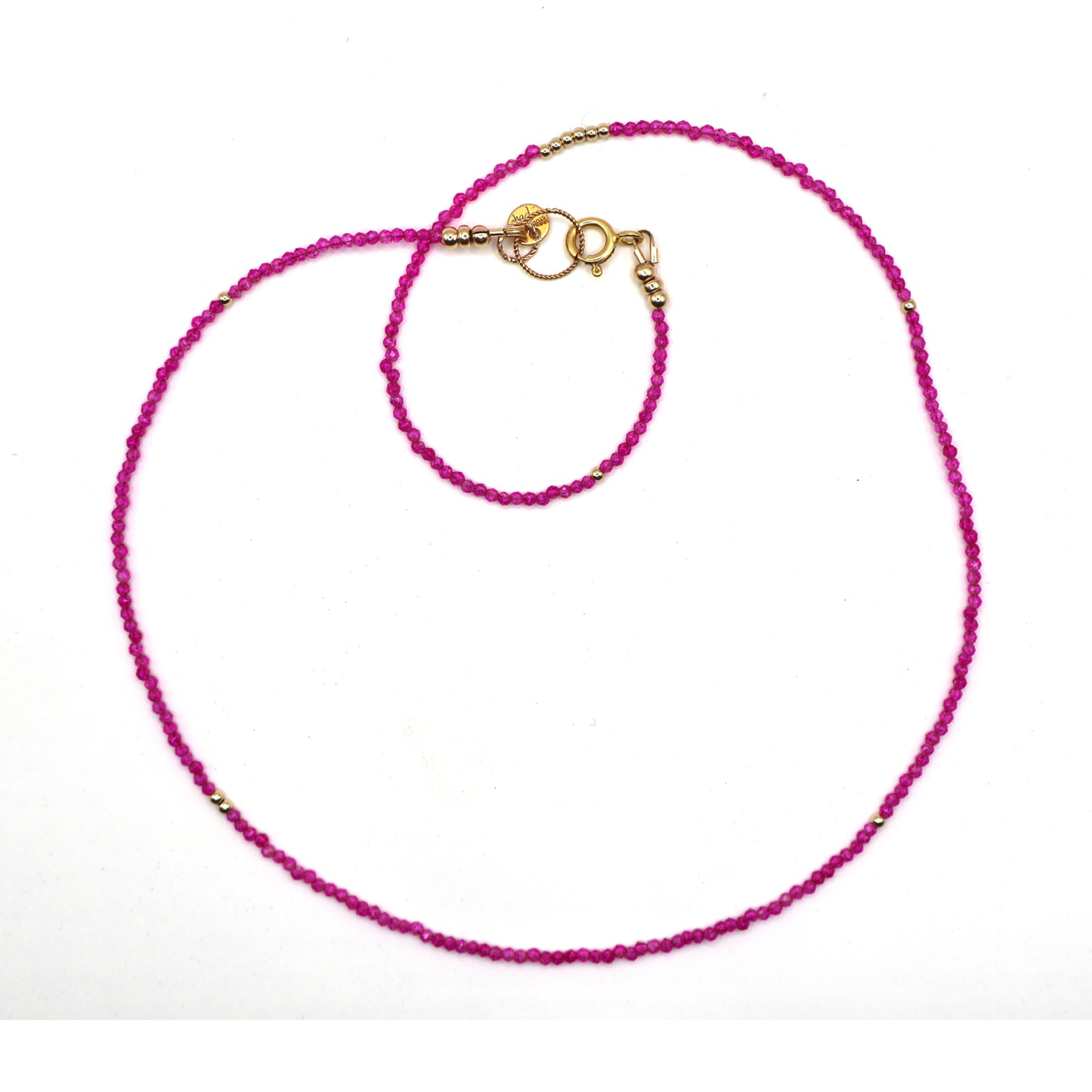 fuchsia spinel & goldfilled