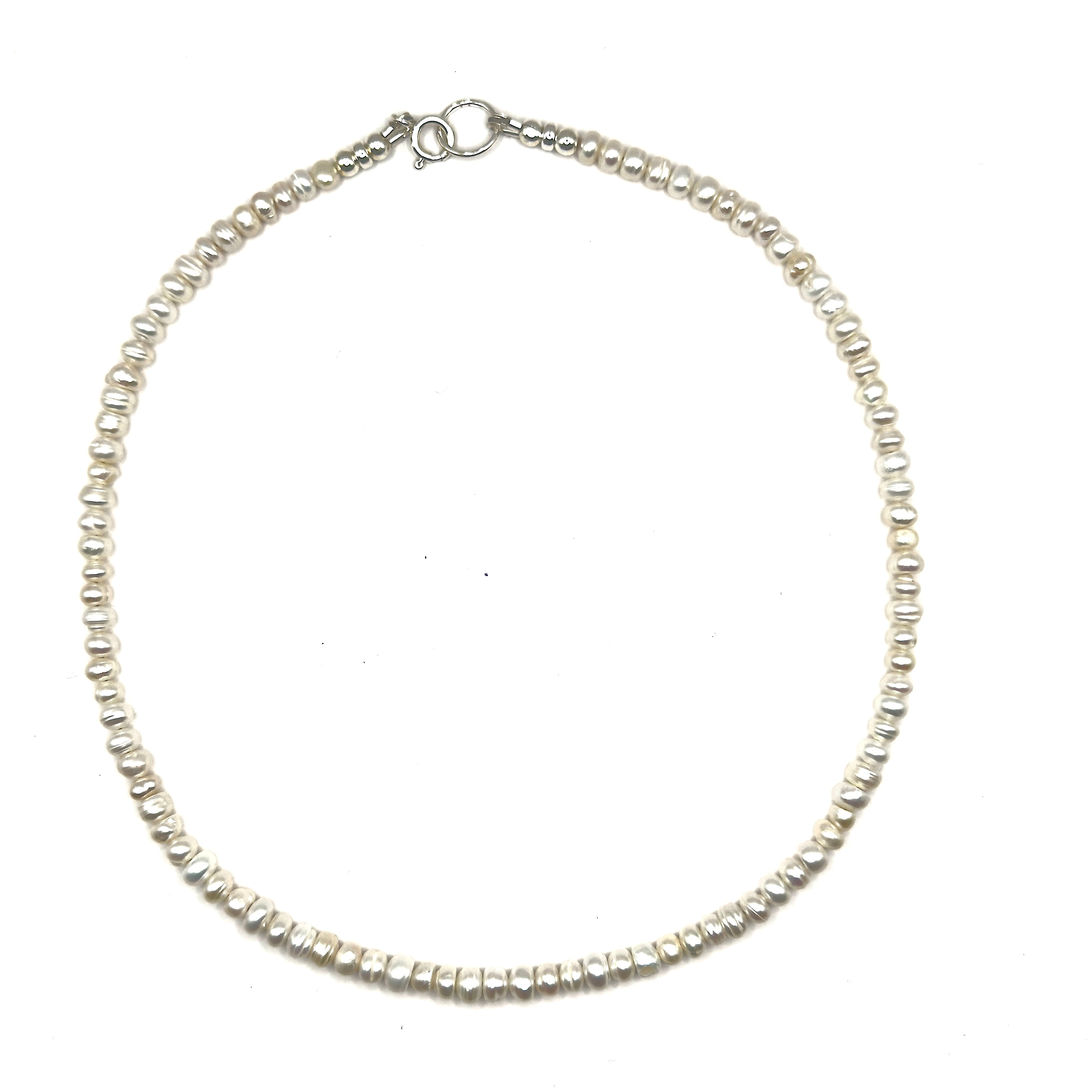 ketting van zoetwaterparel discs en goldfilled of sterling zilveren sluiting